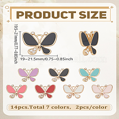 14шт 7 цвета сплава эмалевые подвески&nbsp;ENAM-LP0001-69