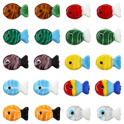 20шт 10 цвета бусины лэмпворк ручной работы&nbsp;LAMP-YW0004-13