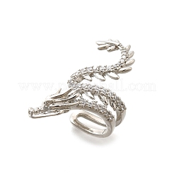 Серьги-каффы из латуни с прозрачным кубическим цирконием&nbsp;LS-EJEW-Q025-01B-P