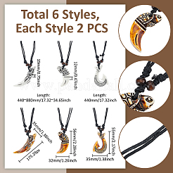 6шт. набор из 6 подвесок из смолы в разных стилях&nbsp;NJEW-FI0001-27