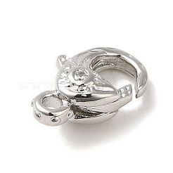 Латунный микро pave прозрачный кубический цирконий лобстер&nbsp;KK-K371-11B-P