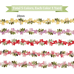 5 ярд двухцветной полиэстеровой вышитой кружевной отделки&nbsp;OCOR-PH0005-19