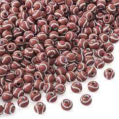 300 шт. напечатанные распылением непрозрачные акриловые европейские бусины&nbsp;SACR-TA0001-56