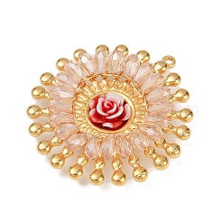 Подвески из нержавеющей стали 304 и смолы в виде цветов&nbsp;STAS-R170-03G-02