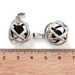 Подвески в виде круглых шариков из натурального обсидиана&nbsp;G-Q163-05P-06