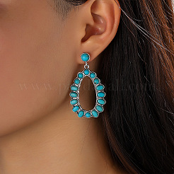 Ожерелья с подвесками из сплава и синтетической бирюзы FS-WG989B2-01