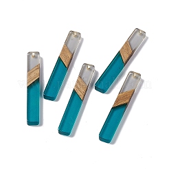 Большие подвески из прозрачной смолы и орехового дерева&nbsp;RESI-M027-11C