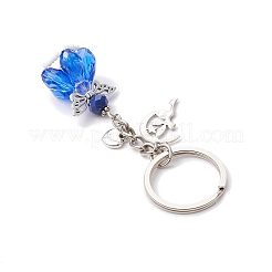 Брелок из стекла и сплава в тибетском стиле&nbsp;KEYC-MZ00037-02