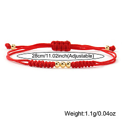 5 шт. стильный разноцветный браслет унисекс из круглых латунных бусин&nbsp;OJ1564-1