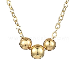 Ожерелья с подвеской из нержавеющей стали 304 с 3 круглой бусиной&nbsp;NJEW-JN05194