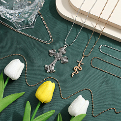 30 шт. 2 цвета железные шариковые цепочки для изготовления ожерелья&nbsp;MAK-SP0001-06B