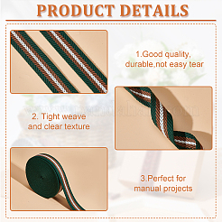 10 ярд полосатой ленты из полиэстера&nbsp;SRIB-WH0011-068B