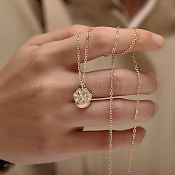 Латунные ожерелья с подвеской в виде отпечатка лапы для женщин&nbsp;FS-WGE406C-01