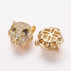 Латунные микро проложить кубического циркония леопарда бусы&nbsp;LS-ZIRC-L007-41G