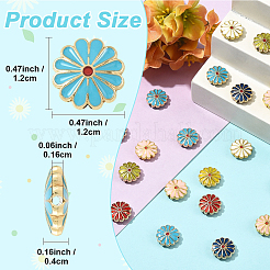 35шт 7 цвета сплава эмалевые бусины&nbsp;ENAM-YW0008-16