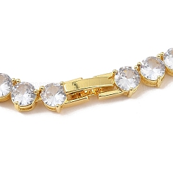 Стойка покрытие латунь прозрачный кубический цирконий чашка цепочка ожерелья&nbsp;NJEW-Q348-02G