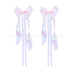 Украшение для сумки из нейлоновой органзы и пластиковых бусин с имитацией жемчуга&nbsp;HJEW-PH02020