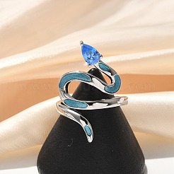 Латунные микро проложить пальцев кольца кубического циркония&nbsp;RJEW-H245-01P