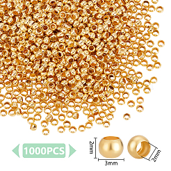 1000шт латунные обжимные бусины&nbsp;KK-UN0005-28G