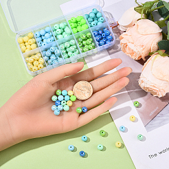 200шт 10 цвета непрозрачные акриловые бусины&nbsp;MACR-YW0003-77