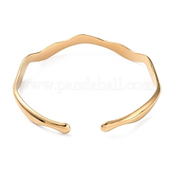 Браслеты-манжеты из нержавеющей стали 304 с закрученной волной&nbsp;BJEW-F457-20G