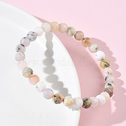 Браслеты из натуральных круглых бусин зеленого опала для женщин&nbsp;BJEW-Z158-03L-04