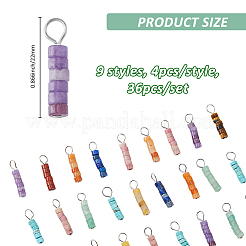 36 шт. 9 стиля подвески из натурального драгоценного камня в стиле хейши&nbsp;PALLOY-FH00062