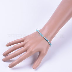 Эластичные браслеты с натуральным драгоценным камнем и гемиморфитом&nbsp;BJEW-JB04556-03