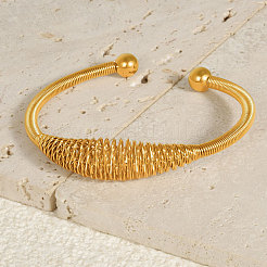 Стильные браслеты-манжеты из пружинной проволоки из нержавеющей стали 304&nbsp;XA6036-2