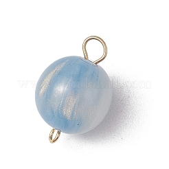 5 шт. 5-цветные круглые подвески-коннекторы с имитацией кошачьего глаза из смолы&nbsp;PALLOY-JF03501-01