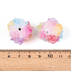 Бусины из полимерной глины со стразами и рельефными смоляными розами&nbsp;RESI-T059-04L