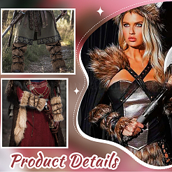 1 пара чехлов на ботинки из полиэстера с имитацией лисьего меха&nbsp;AJEW-WR0003-08B