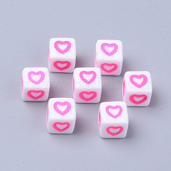 Непрозрачные белые акриловые европейские бусины&nbsp;MACR-S273-51D-01