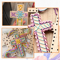 Пасхальный незаконченный деревянный крест&nbsp;WOOD-SP0001-69