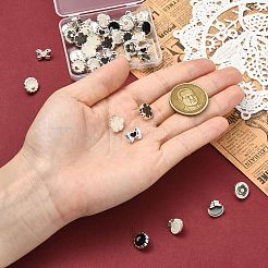 40 шт. 10 стиля пуговицы из сплава с тремя отверстиями на ножке&nbsp;BUTT-CJ0001-07