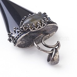 Природные обсидиана большие кулоны&nbsp;G-F639-06E