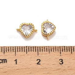 Подвески-сердечки с латунным паве из прозрачного кубического циркония&nbsp;KK-H515-08G