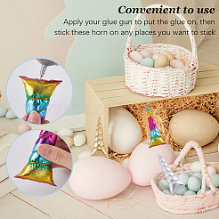 12 шт. 6-х цветная тканевая фурнитура для головного убора в виде рога единорога&nbsp;FIND-GF0007-39