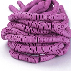 Плоские круглые бусины из глины ручной работы полимерные&nbsp;CLAY-R067-8.0mm-05