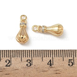 Подвески из латуни с микропаве из прозрачных кубических цирконий с рифленой отделкой&nbsp;KK-A280-12G