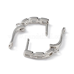 Латунные полые прямоугольные серьги-кольца&nbsp;ZIRC-L097-058P