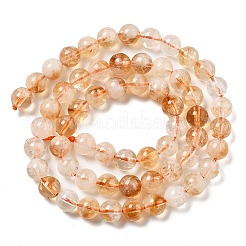 Нити из нагретых натуральных цитриновых бусин&nbsp;G-A262-A01-6mm