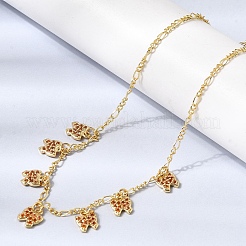 Ожерелья с подвесками в виде бабочек из латуни с микропаве и кубическим цирконием&nbsp;NJEW-B157-15G