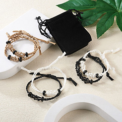 6шт регулируемый плетеный вощеный полиэстеровый шнур для изготовления браслета-мешка в технике макраме&nbsp;BJEW-FW0001-04