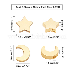 16 шт. 8 стиля вакуумного покрытия PVD из нержавеющей стали 304&nbsp;STAS-UN0024-05