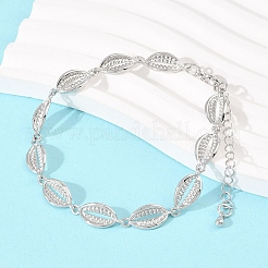 Женские браслеты-цепочки из латуни в форме ракушек каури&nbsp;BJEW-K248-07B-P