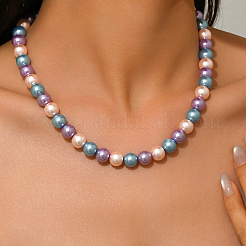 Стеклянные жемчужины круглые бусины ожерелья для женщин&nbsp;WK4906