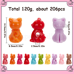 206 шт. непрозрачные акриловые бусины в виде котят&nbsp;MACR-SC0001-45