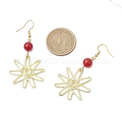 Серьги-подвески из малайзийского нефрита&nbsp;EJEW-JE06425-02