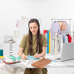 Деревянная стойка для хранения линеек для квилтинга с 10 слотом&nbsp;RDIS-WH0011-21B